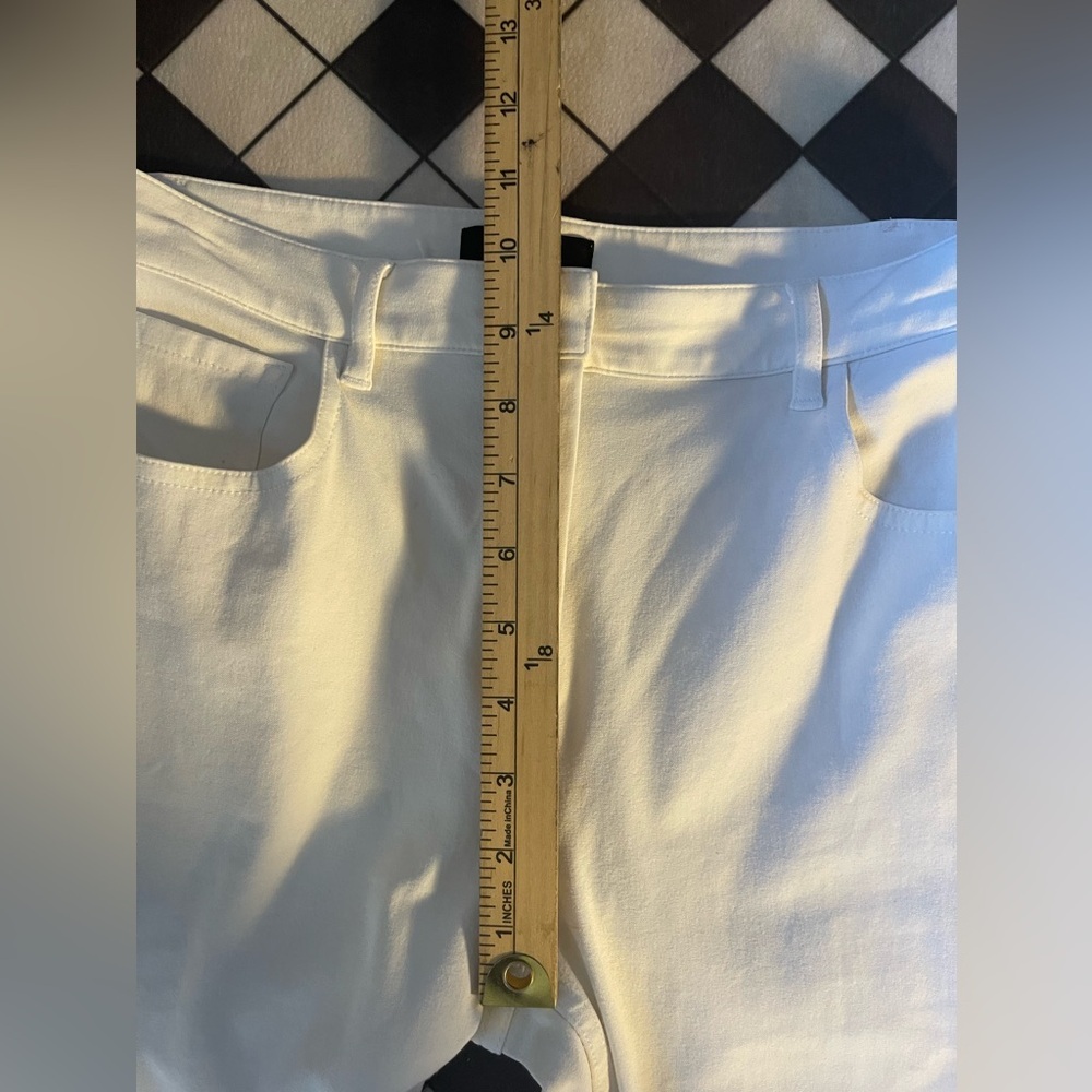 Theory White High Rise Flared Cropped Pants Size 2 - Picture 5 of 6